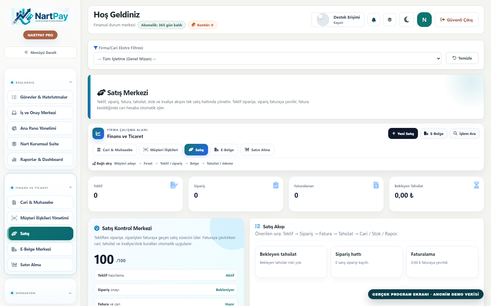 NartPay satış ekranı